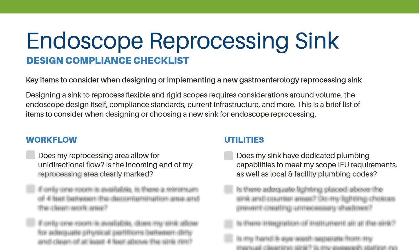 Endoscope Reprocessing Sink Checklist Pure Processing