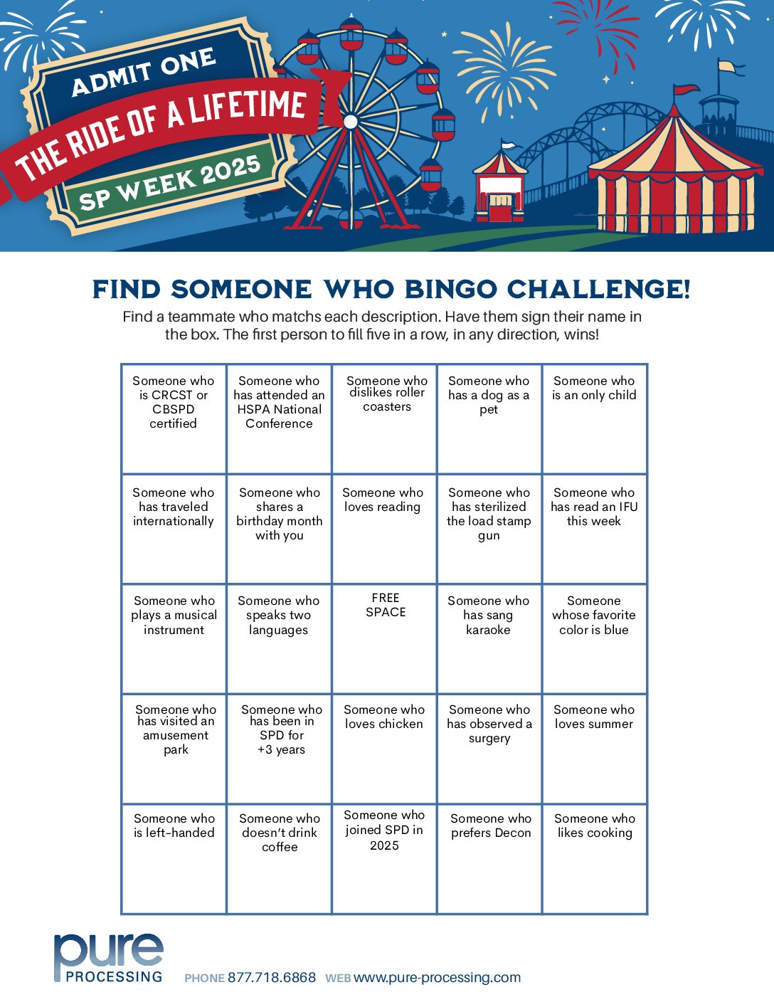 2025 SP Week Bingo